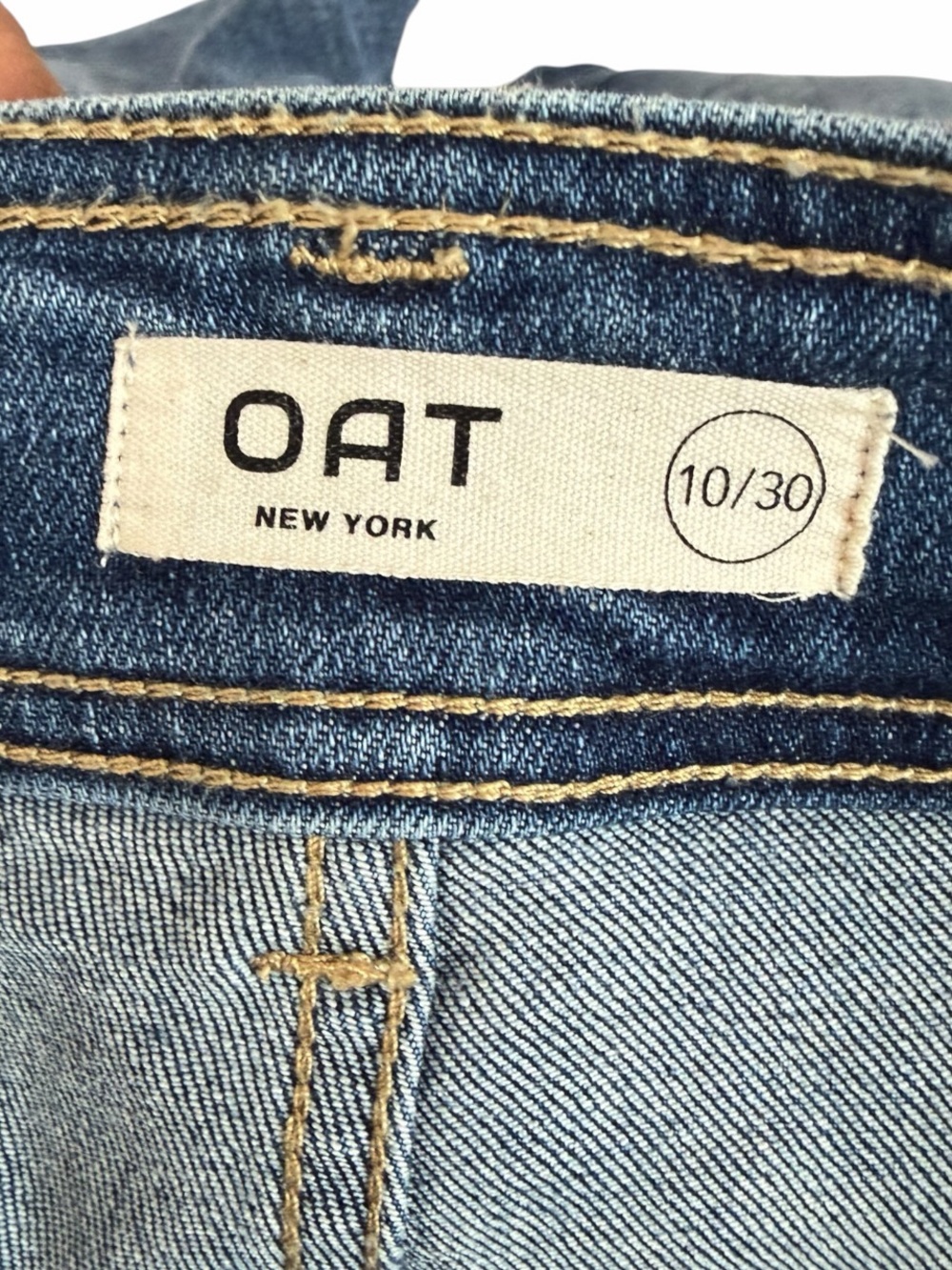 OAT New York High-Rise Wide-Leg Raw Hem Denim Jeans Size 10 / 30 - Picture 5 of 12